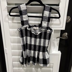 LOFT Checkered Black and White Women's Top
